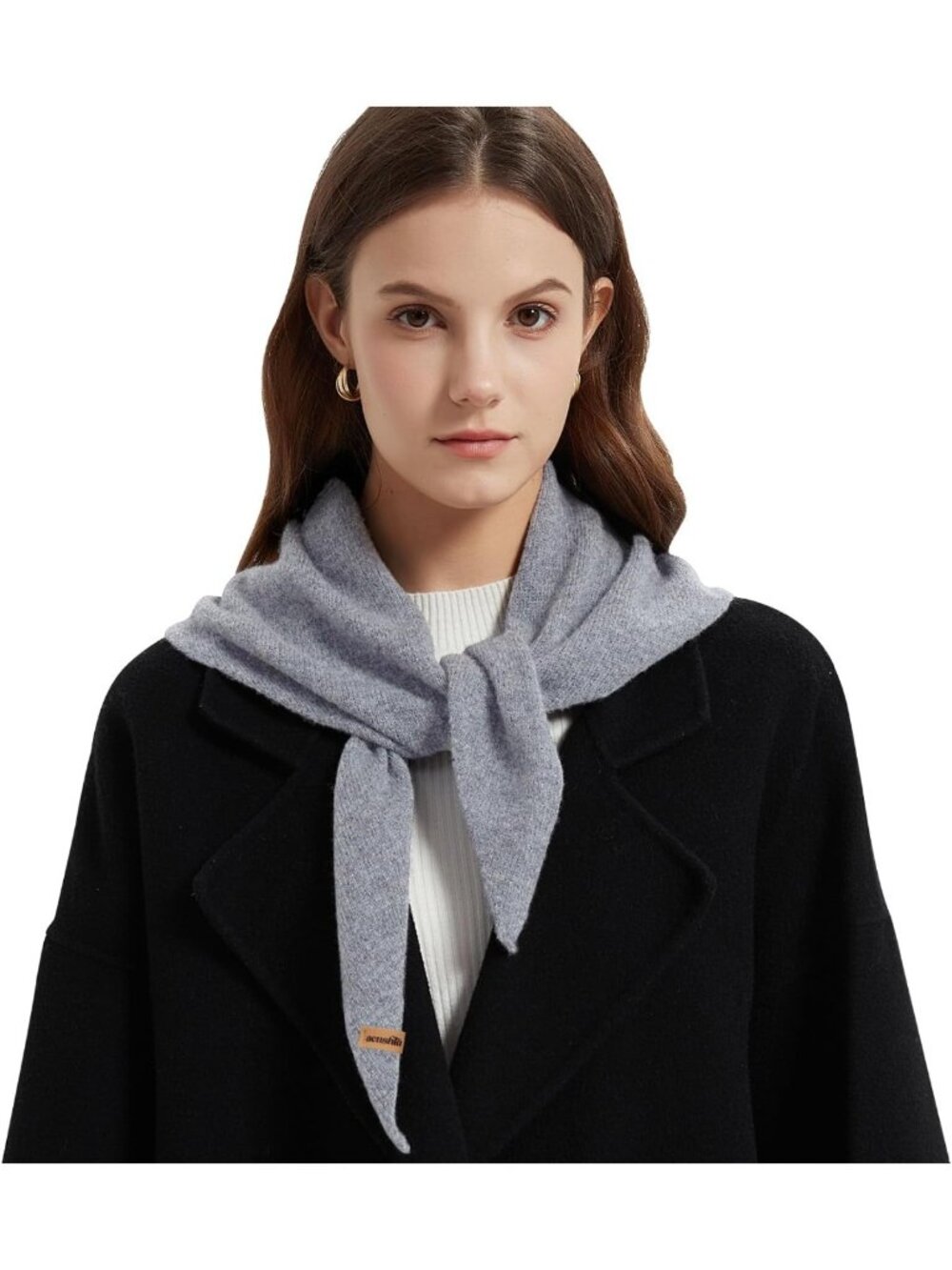 Cozy 100% Merino Wool Triangle Scarf for Women | Winter Knit Neck Warmer